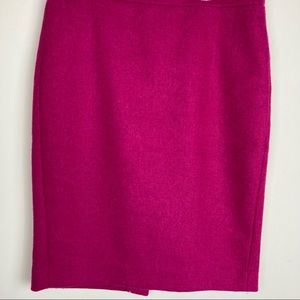 J. Crew fuscia wool pencil skirt